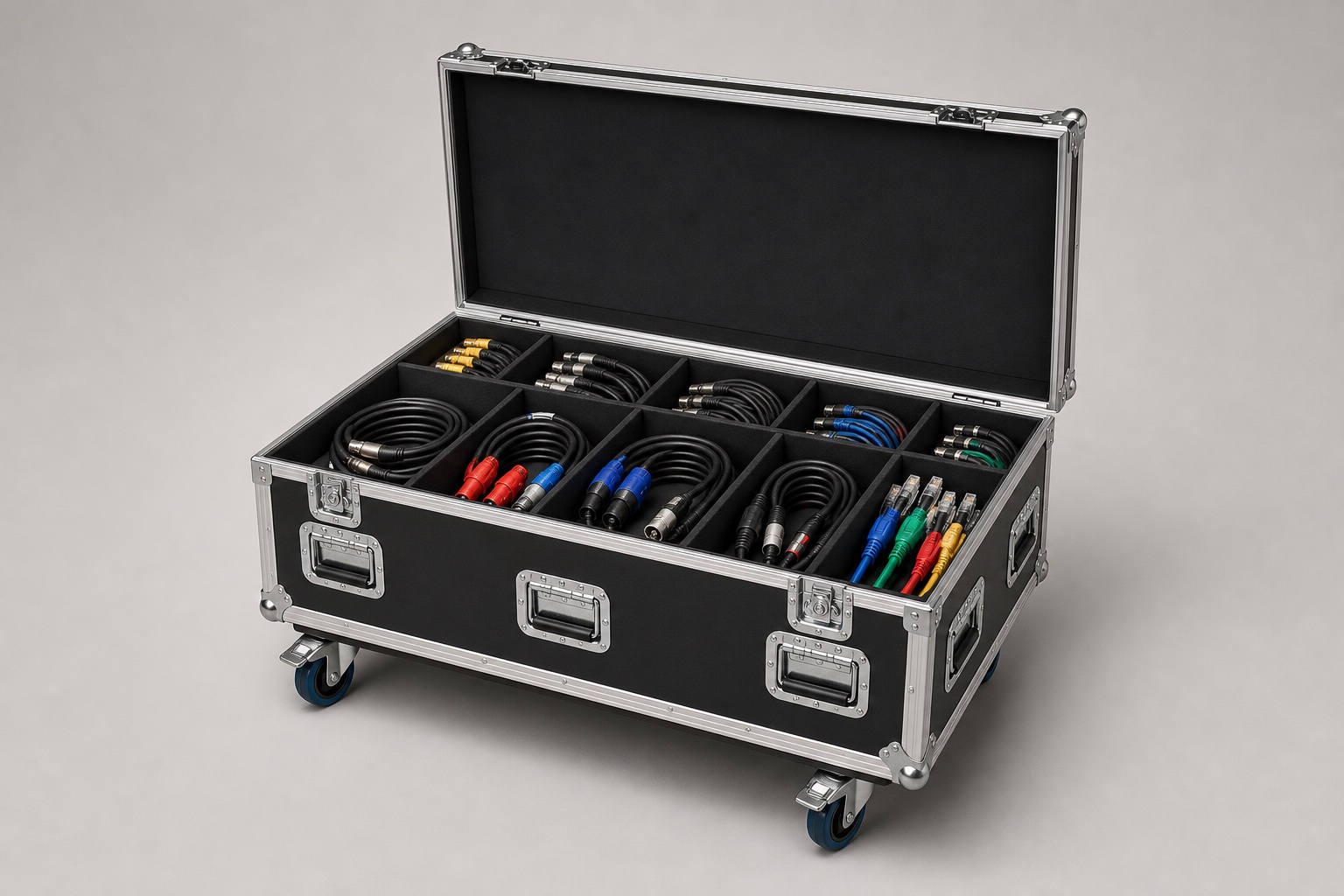 Cable trunk with dividers